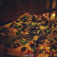 Veganizza on a Sicilian crust with spinach, mushroom, garlic, and red tomatoes! at NYPD Pizza in Scottsdale