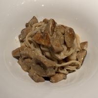 Pasta with mushrooms  at Osteria Porta di Bacco in Montepulciano