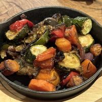 Seasonal roasted vegetables  at Osteria Porta di Bacco in Montepulciano