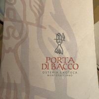 Menu  at Osteria Porta di Bacco in Montepulciano