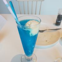 blue hawaii flavoured cream soda at Perry Berry  in Shizuoka