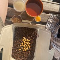 koshari before mixing at Abu Amr Koshari  in Amsterdam