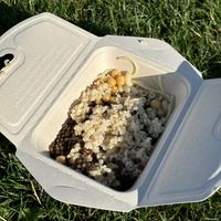 before adding sauce and topping  at Abu Amr Koshari  in Amsterdam