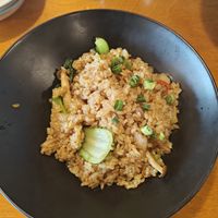 curry fried rice. had to ask them to remove squid and shrimp. at Chom Chom in Gyeongju