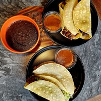 Vegan Tacos & Refried Beans (without cheese) at Cornelia Fine Tacos in North Vancouver