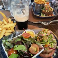 Falafel cakes, salad, fries & vegan mayonnaise   at The Brasserie at Ballygarry Estate Hotel and Spa in Tralee