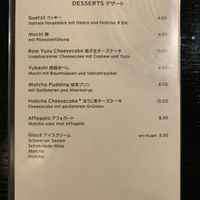 Menu: Dessert   at HIKARI in Zurich