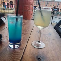 Laguna Azul and Ukrainian Spritz Cocktails at Tate Liverpool Cafe in Liverpool