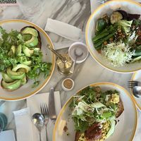 Avocado toast and salad   at Bills Ginza in Tokyo