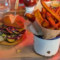 Beyond meat burger with chipotle slaw at BrewDog in Las Vegas