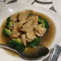 Lionsmane mushroom and brocoli   at Whole Earth 环界蔬食 in Central Singapore