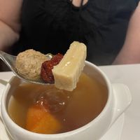 Soy, mushroom, and papaya soup   at Whole Earth 环界蔬食 in Central Singapore