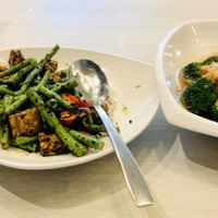 Long beams & tempeh  at Whole Earth 环界蔬食 in Central Singapore