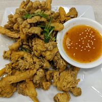 Crispy fried oysters (batter is like KFC) at Whole Earth 环界蔬食 in Central Singapore