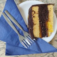 Vegan jaffa cake at Conwy Falls Cafe in Betws-y-coed