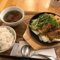 Hot pan with soy meat, veggies and fried tofu at Shojin Cafe Foi - Wakayama Station in Wakayama
