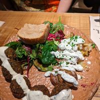 Falafel and truffle potatoes at Honest Greens - Gran de Gracia in Barcelona