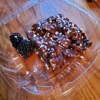 Rocky road bar w/ some raspberries at Little E's Pizzeria in Greensburg