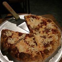 Classic pizza with pepperoni and soy cheese at Little E's Pizzeria in Greensburg