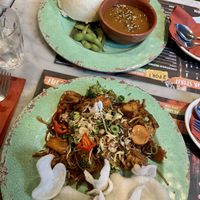 Blackened monks noodles and vegan katsu curry   at Banana Tree in Birmingham