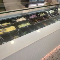 Salad and sauce options at Mr Potato Broadbeach in Broadbeach