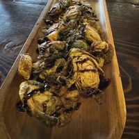 Brussel sprouts with balsamic glaze  at Post And Row Eatery and Brewing Co in Dawson Creek