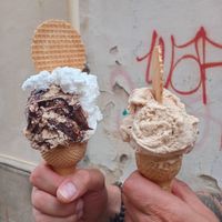Coco&nocciolatta and noccio at Gelateria Smeralda in Oristano