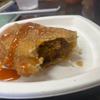 Vegan empanada inside at Mi Apá Latin Café in Gainesville