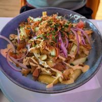 Loaded fries with tofu at Pennyfeather Cafe in Kilkenny