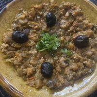 i really loved the aubergine zaalouk, tasted great!  at Retro Corner in Essaouira