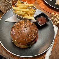 vegan burger for 55dh  at Retro Corner in Essaouira