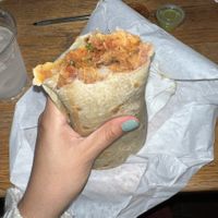 axel’s burrito (really good!!)  at Sara's Mexican Food in San Diego