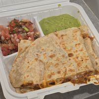 Soyrizo vegan cheese quesadilla at Sara's Mexican Food in San Diego