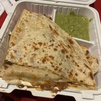 vegan soyrizo quesadilla!!  at Sara's Mexican Food in San Diego