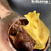Dark choc and mango  at Chelado Mogán in Gran Canaria