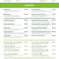 Menu at Hip and Pistol in Ilfracombe