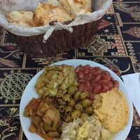 Vegan mezzes plate at Wooden Spoon Cave Restaurant in Nevsehir