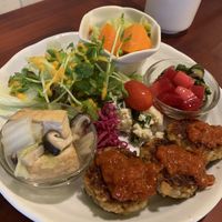 Set lunch plus soup and rice at Gopinatha in Tokyo