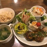 Tofu hamburger at Gopinatha in Tokyo