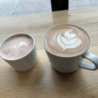 Hot cocoa and mocha with oat milk - delicious!   at Dick Taylor Craft Chocolate in Eureka