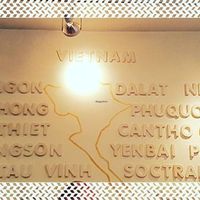 The map on the wall at Caphe Banh Mi in Alexandria