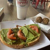Avocado toast and vegan maple balls  at Verona Coffee Company in Collinsville