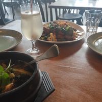Various foods and lychee drink at Cinta Malaysian – Westgate in Auckland