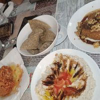 Babaganoush suppplí e hamburger di bulgur con focaccia at Zeit W Zaatar in Rome