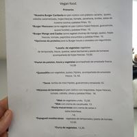 Menu  at Mango & Caoba in Barcelona