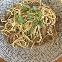 Pasta with mushrooms and cashew mozzarella   at Kofinas in Tzur Moshe