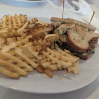 Vegan breakfast sandwich at Le Peep Restaurant in Greenwood