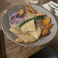 Purple rice thai curry with tempeh  at Kanarie Club in Amsterdam