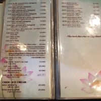 Menu (01/19) at Tu Hanh in Da Lat