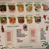 Menu page 2  at Veggie's in Vang Vieng